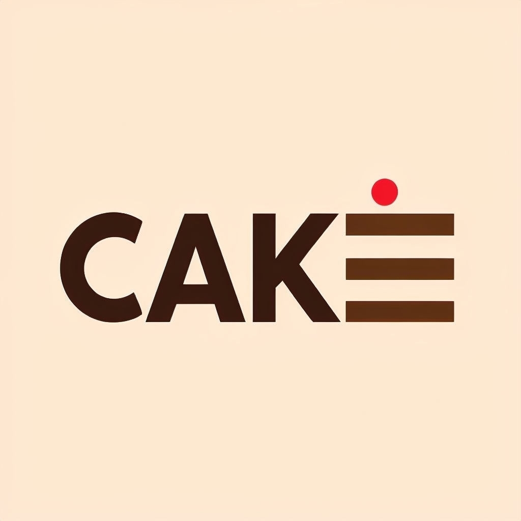 Minimalist CAKÉ Graphic Design with Cake Layer Elements Logo