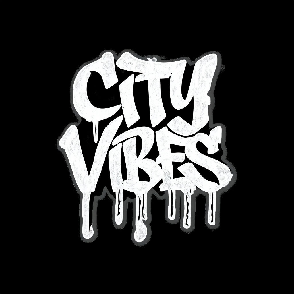 Bold Graffiti Urban 'CITY VIBES' Text Sticker