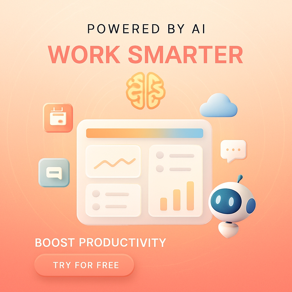 Modern Minimalist AI Productivity Advertisement Design