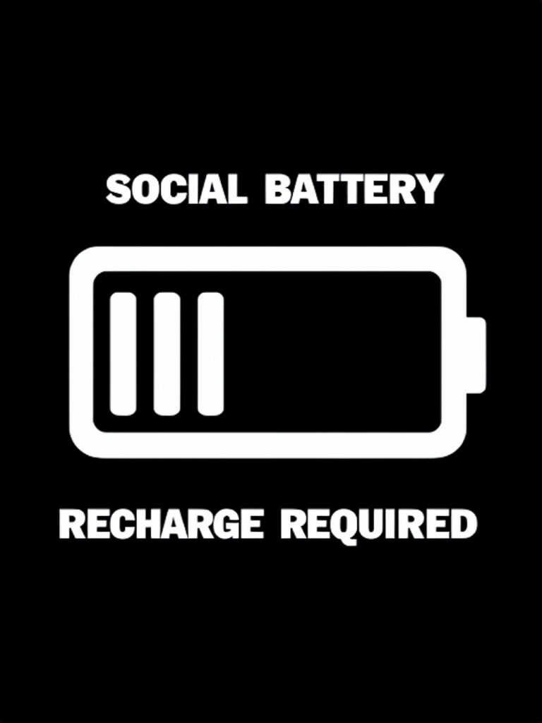 Social Battery Recharge Required Minimalist T-Shirt