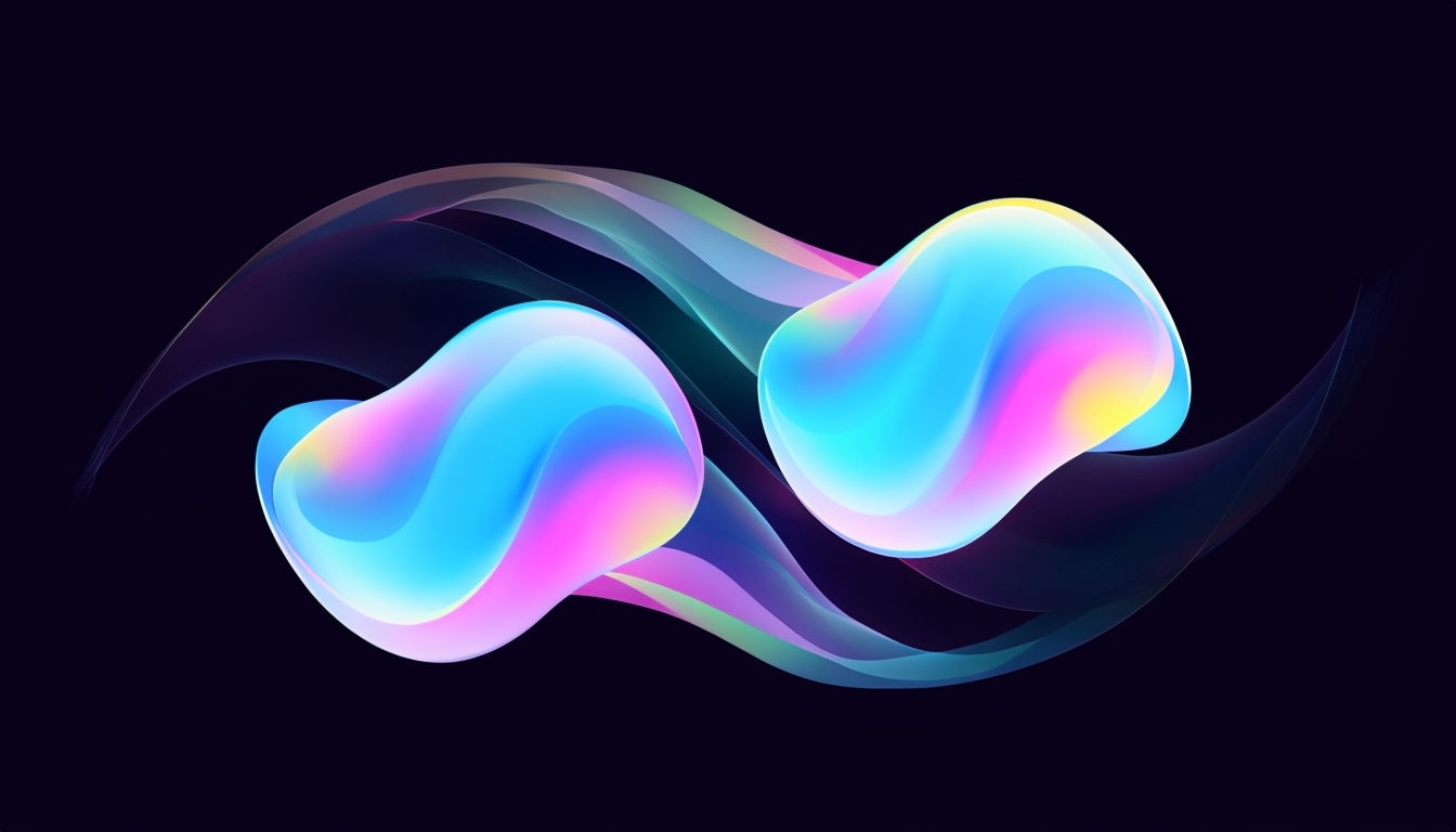 Luminous Fluid Shapes Abstract Digital Art Backgrounds