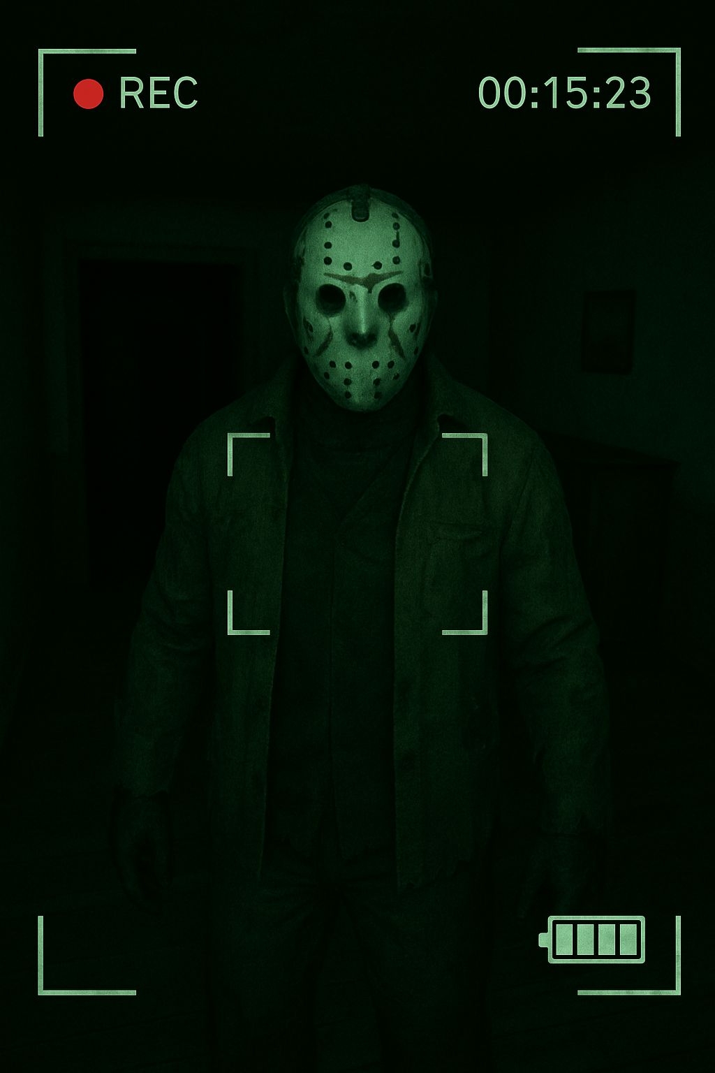 Eerie Night Vision Surveillance of Menacing Figure Art