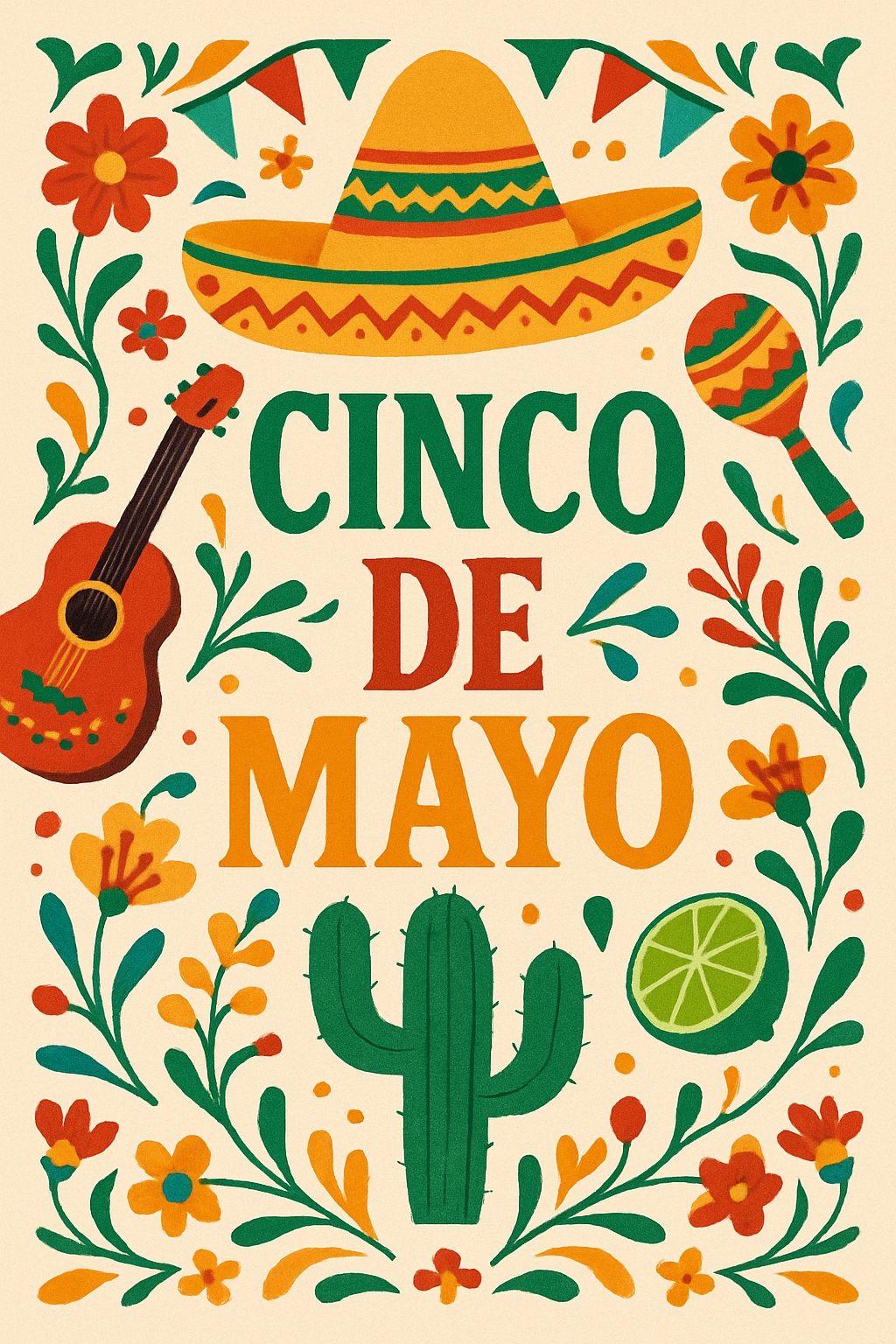 Vibrant Cinco de Mayo Celebration Illustration Poster