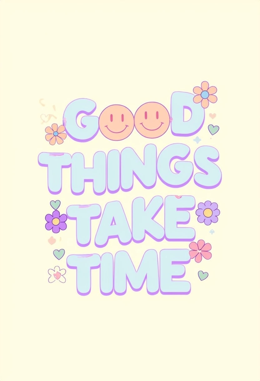 Good Things Take Time Motivational Graphic Design Poster