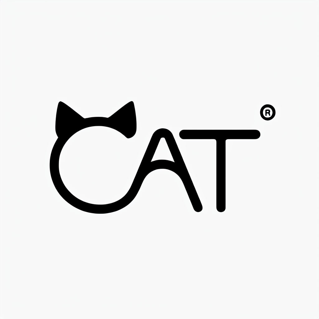 Playful Minimalist Cat Logo with Unique Typography Design - Playground