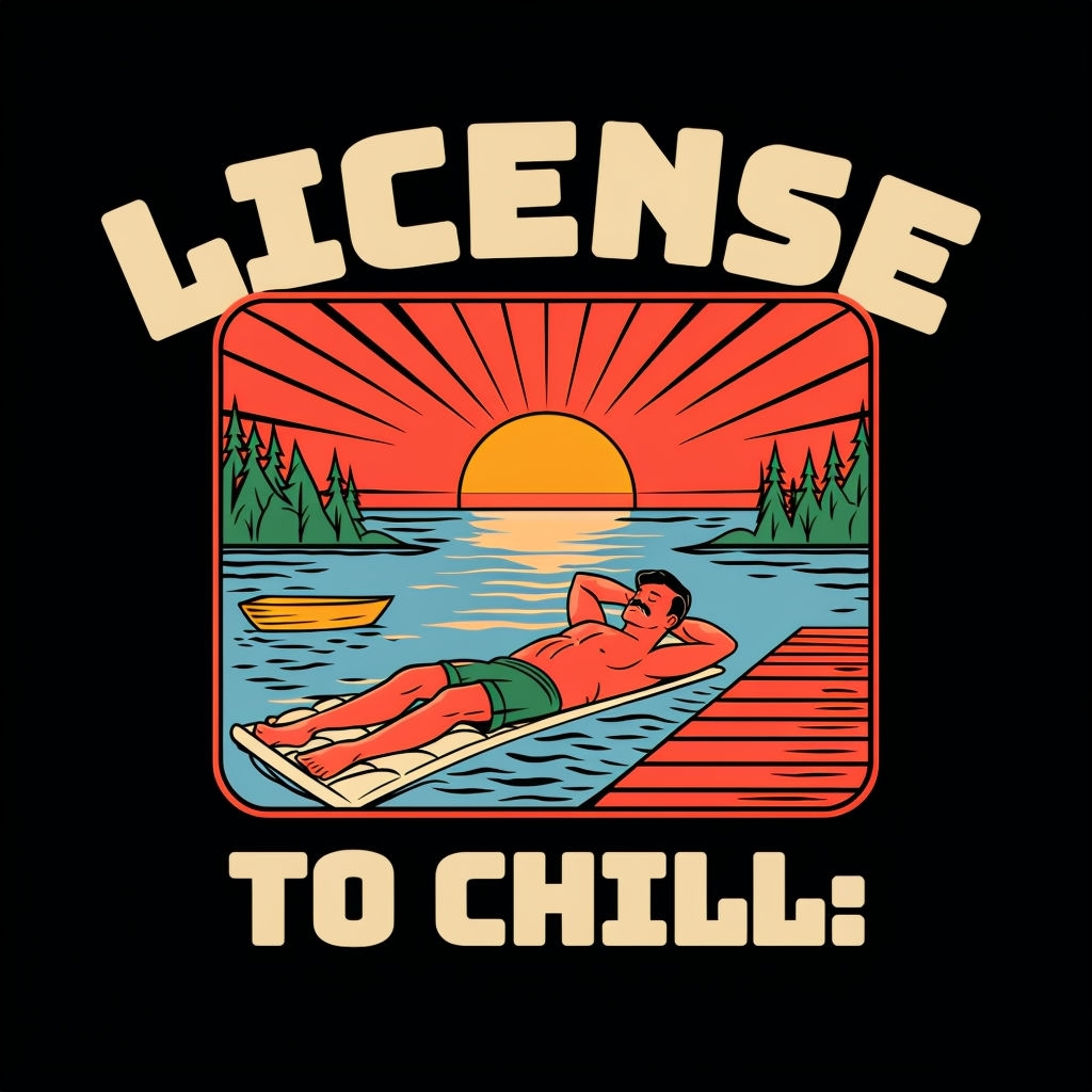 License to Chill Retro Lakeside Vintage T-Shirt