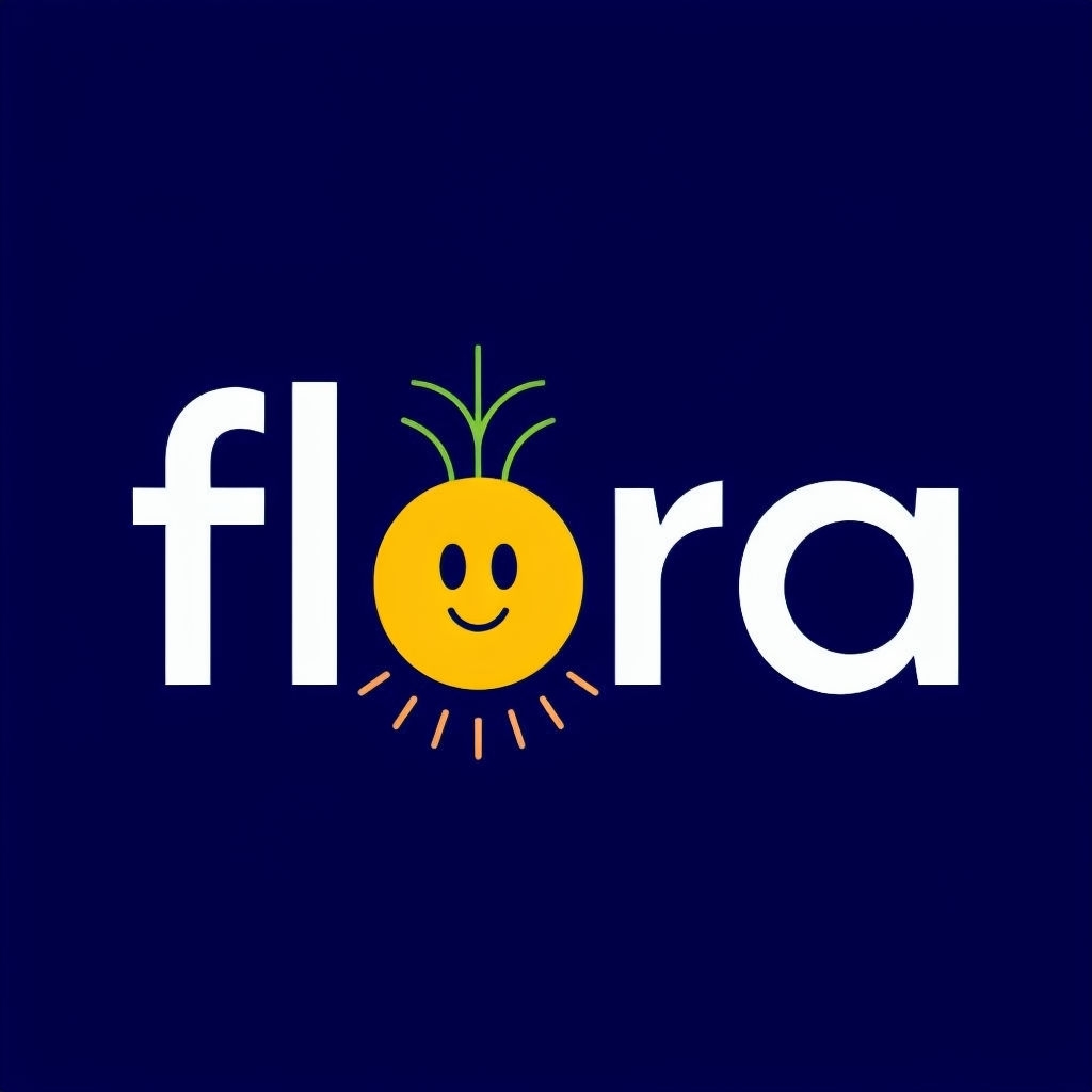 Minimalist Flora Logo with Cheerful Sun and Sprouts Design