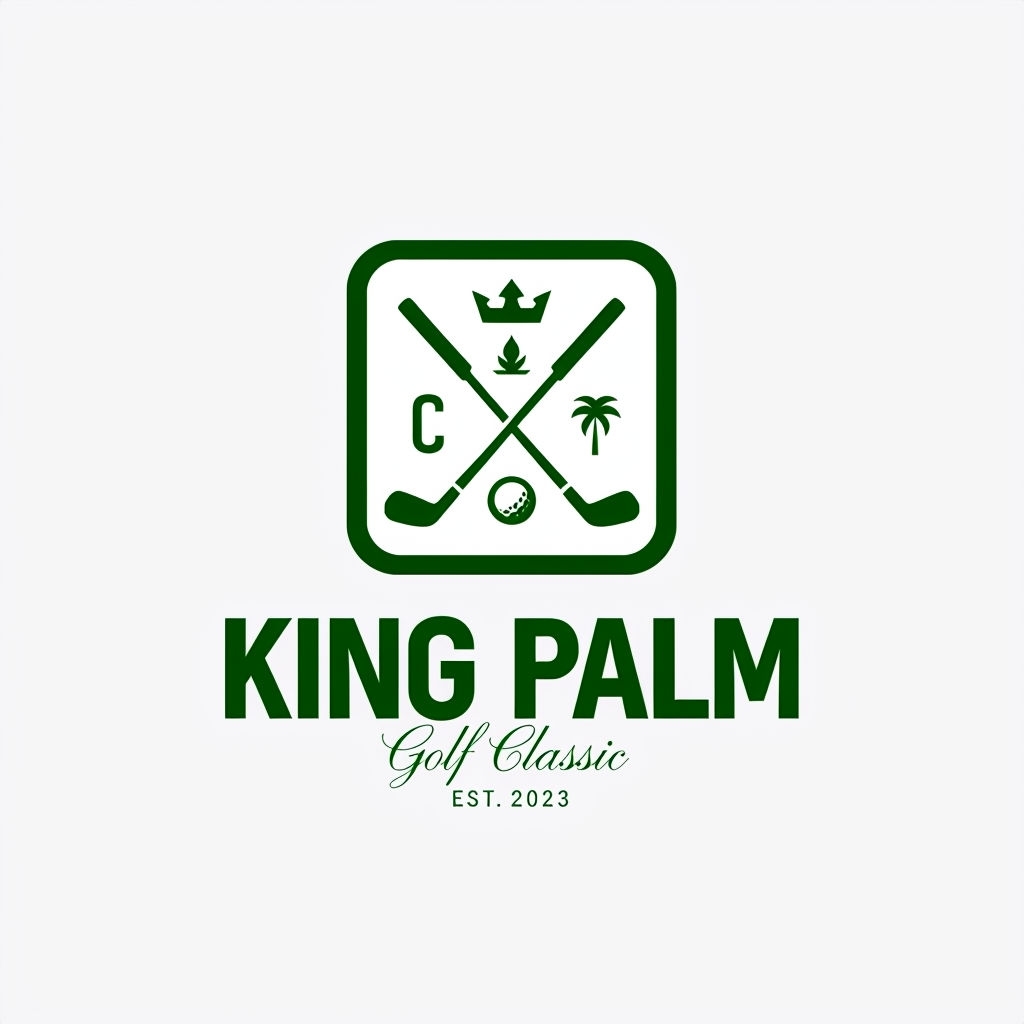 Elegant Forest Green King Palm Golf Logo Design for Hats