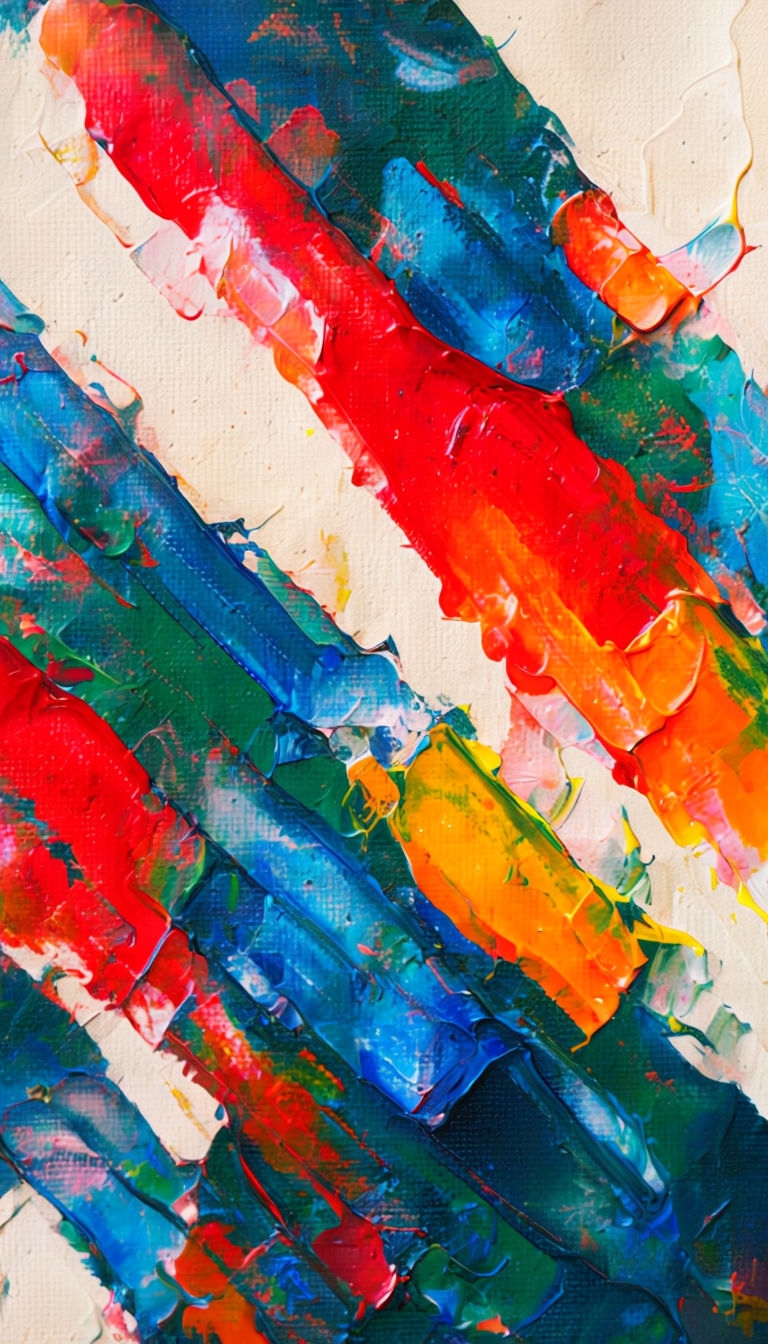 Vibrant Abstract Impasto Art with Bold Colors Mobile Wallpaper