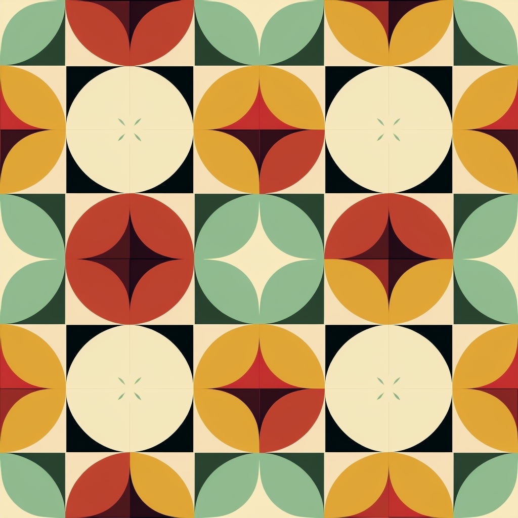 Vibrant Retro Geometric Circle Pattern Seamless Design