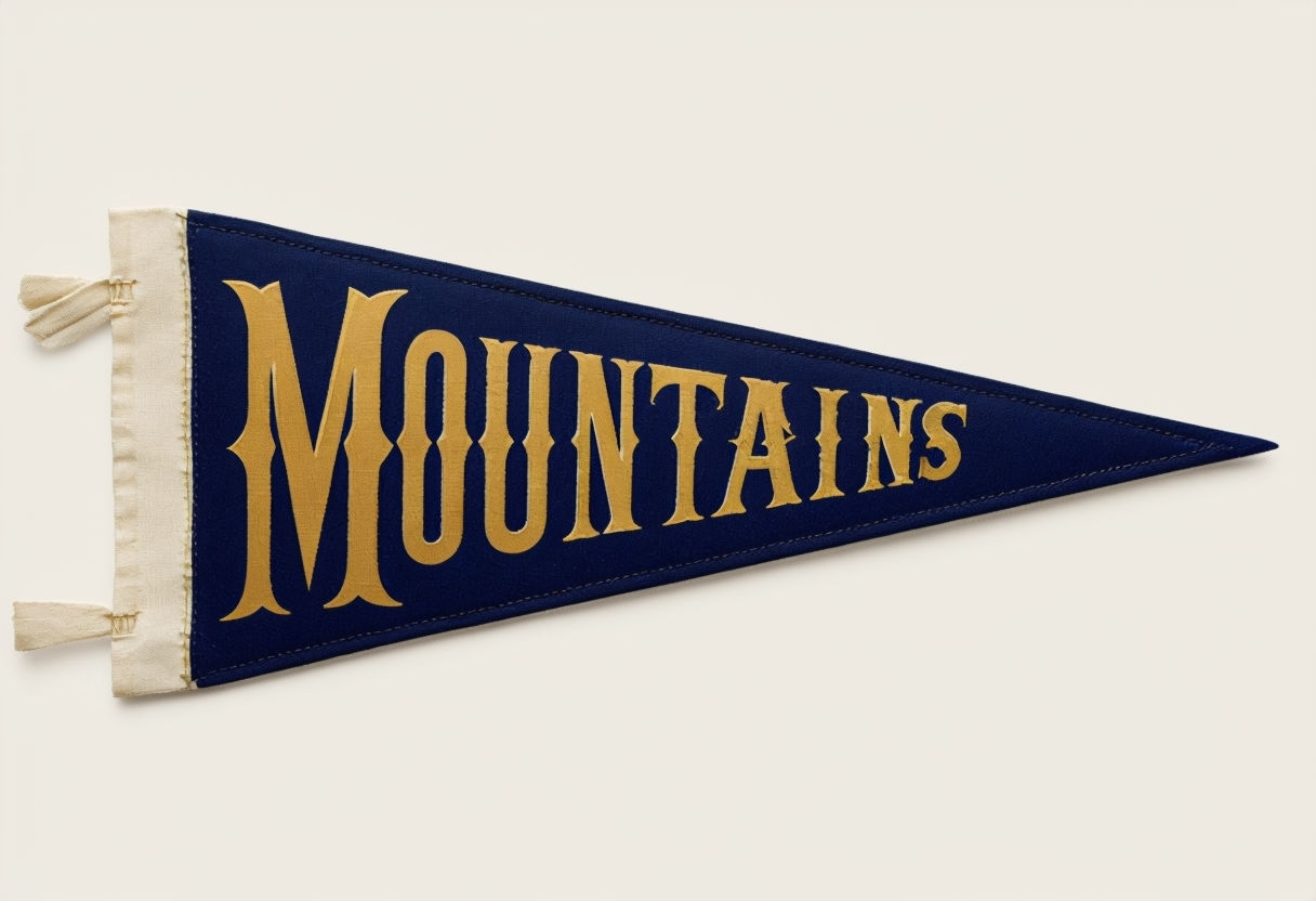 Elegant Vintage Mountains Pennant Design Poster