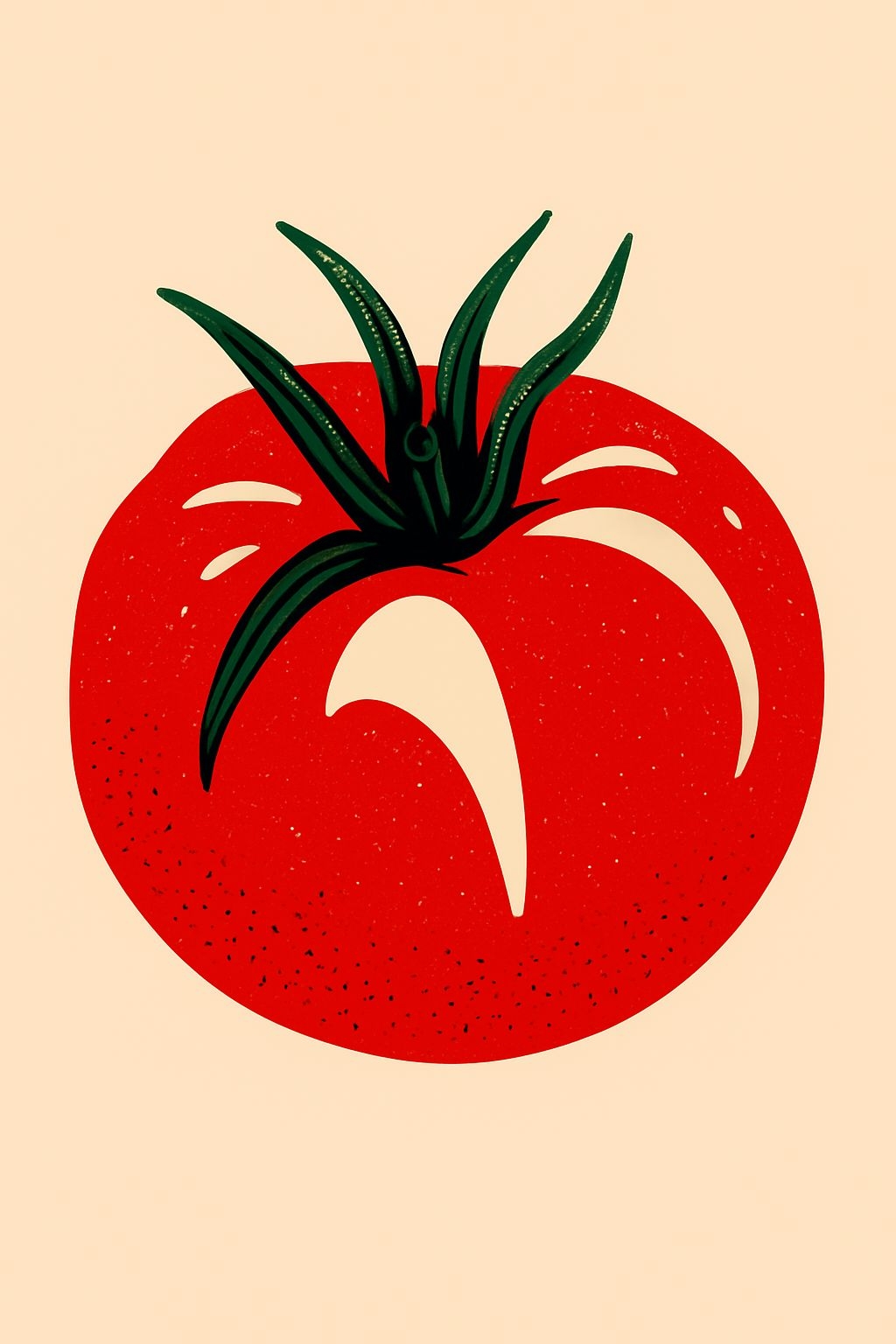 Minimalist Bright Red Tomato Illustration T-Shirt