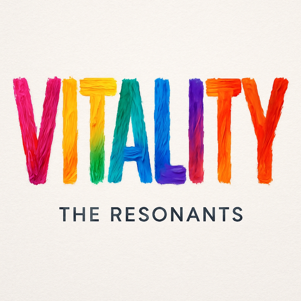 Vibrant Hand-Painted Vitality Text Design for Music Album Cover