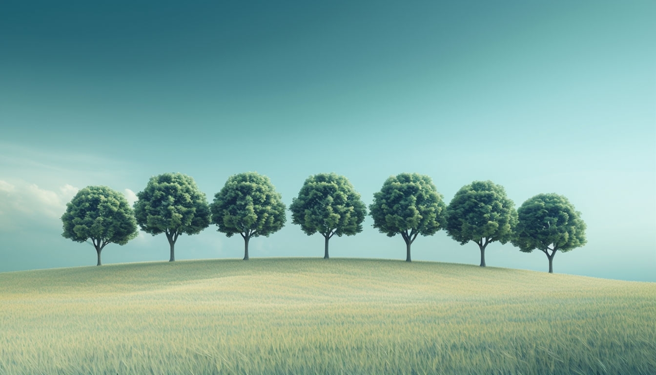 Tranquil Minimalist Landscape with Golden Fields Virtual Background