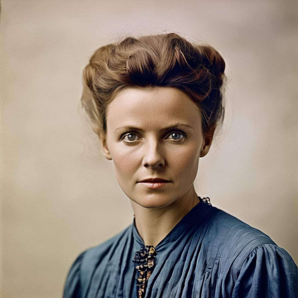 Crea una imagen de frente de Marie Curie by Pedro G - Playground