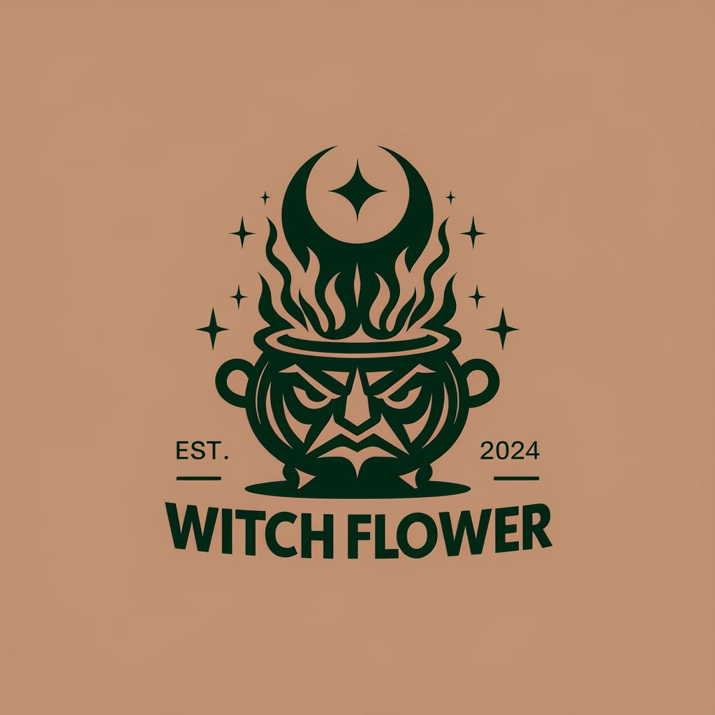 Modern Minimalist Cauldron and Stars Logo Design