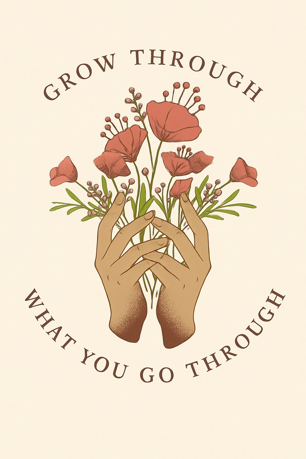 Inspirational Hands Holding Floral Bouquet T-Shirt