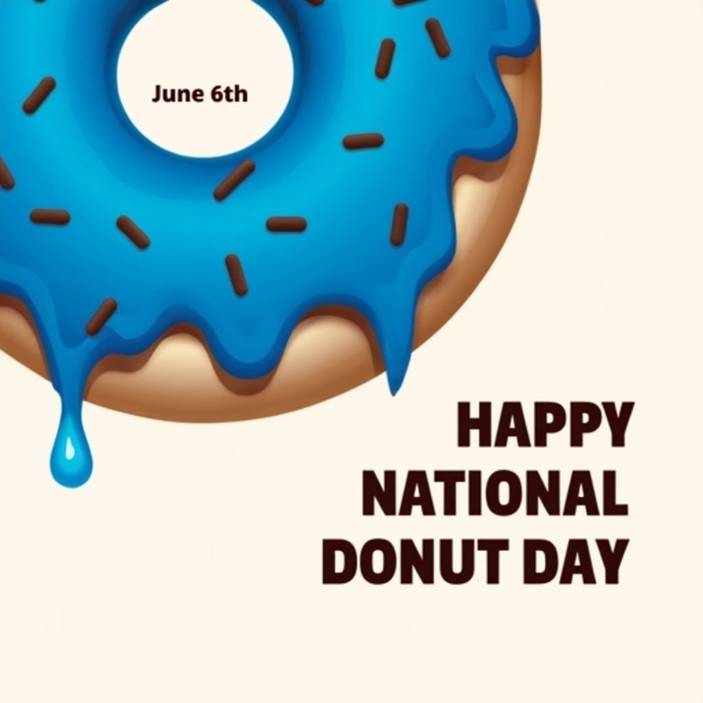 Vibrant National Donut Day Celebration Digital Illustration Social Media Post