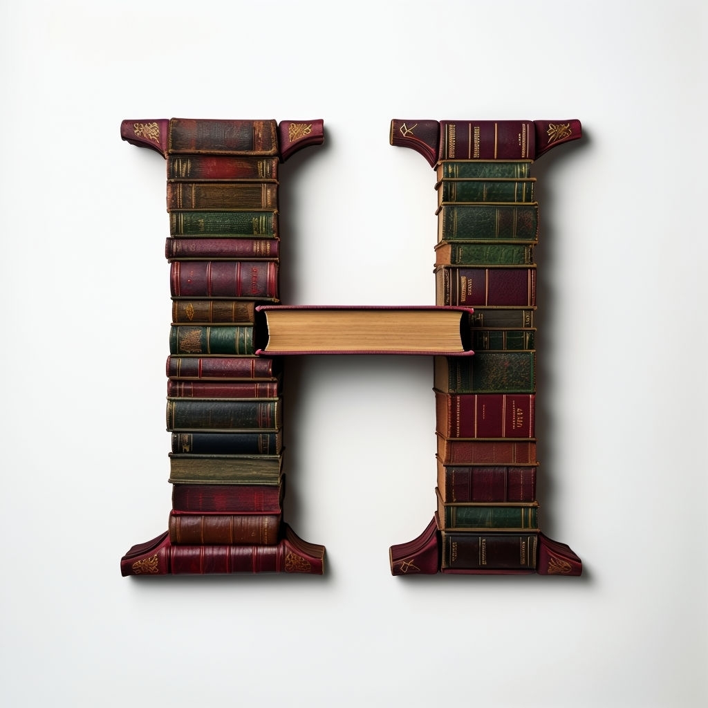 Classic Antique Book Monogram Design of Letter H Sticker