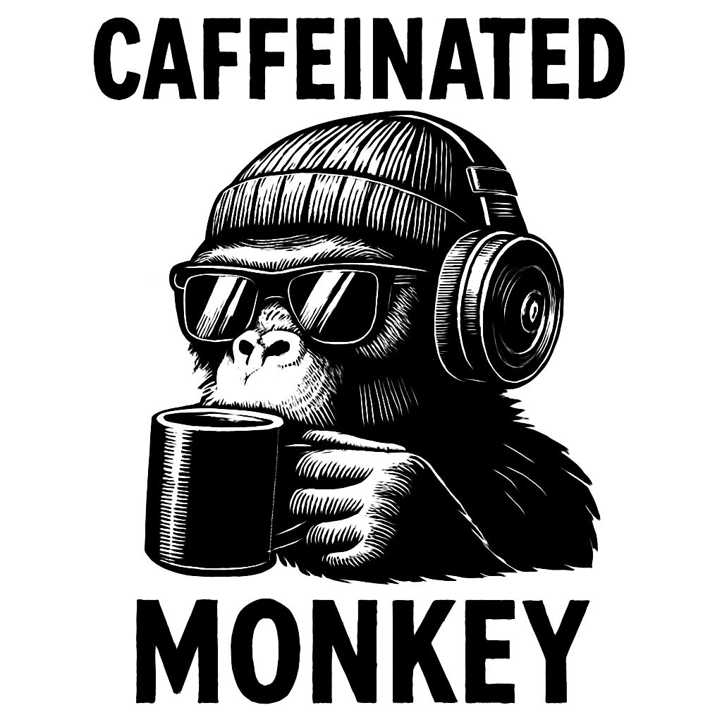 Caffeinated Monkey Illustration with Coffee Mug Design Mug