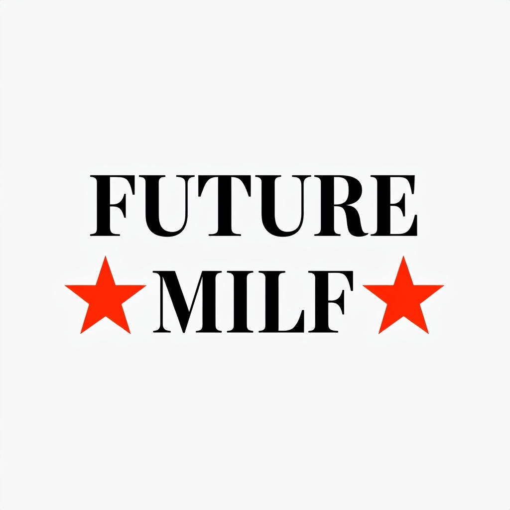 Future MILF Bold Typography with Red Stars T-shirt