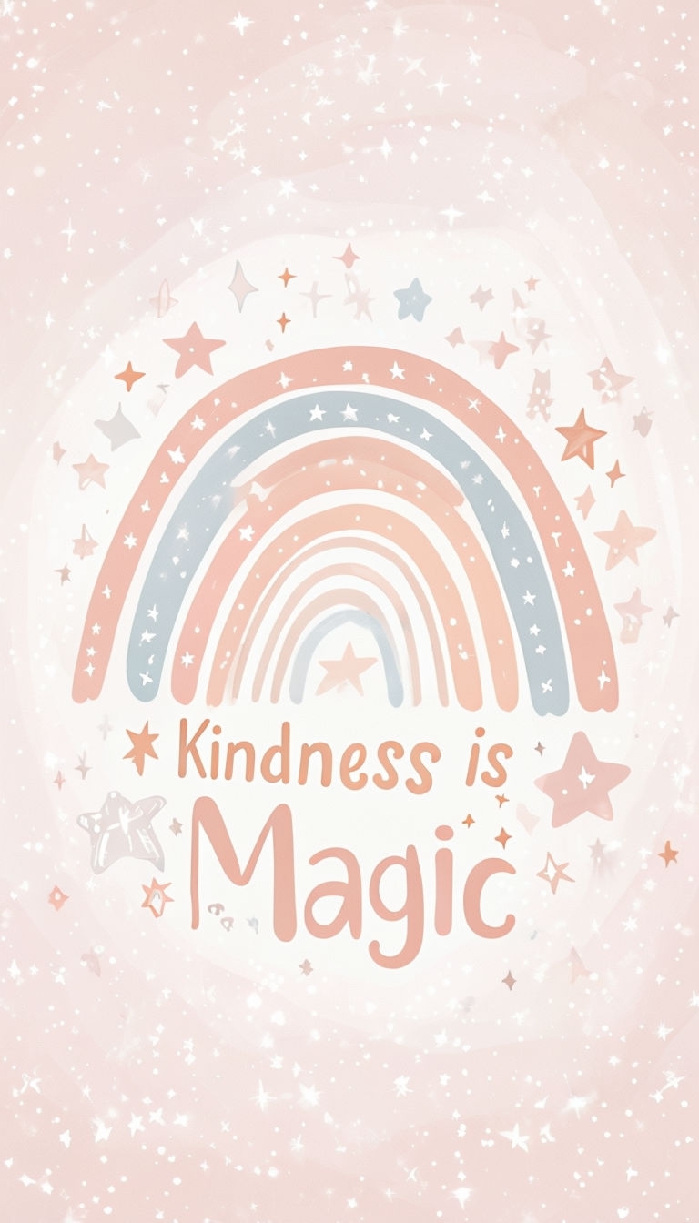 Whimsical Rainbow with Kindness is Magic Art Print