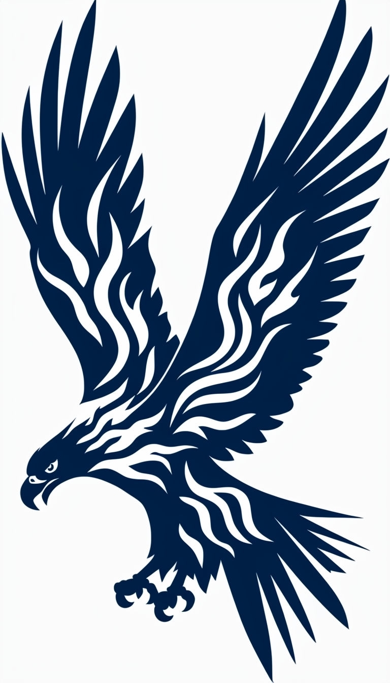 Bold Eagle Soaring Graphic Illustration for Mobile Wallpaper