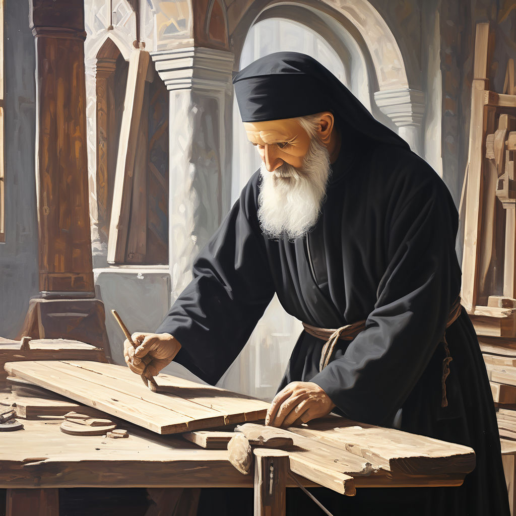 An very old Orthodox monk dressed in black by Дејан Ђурић - Playground