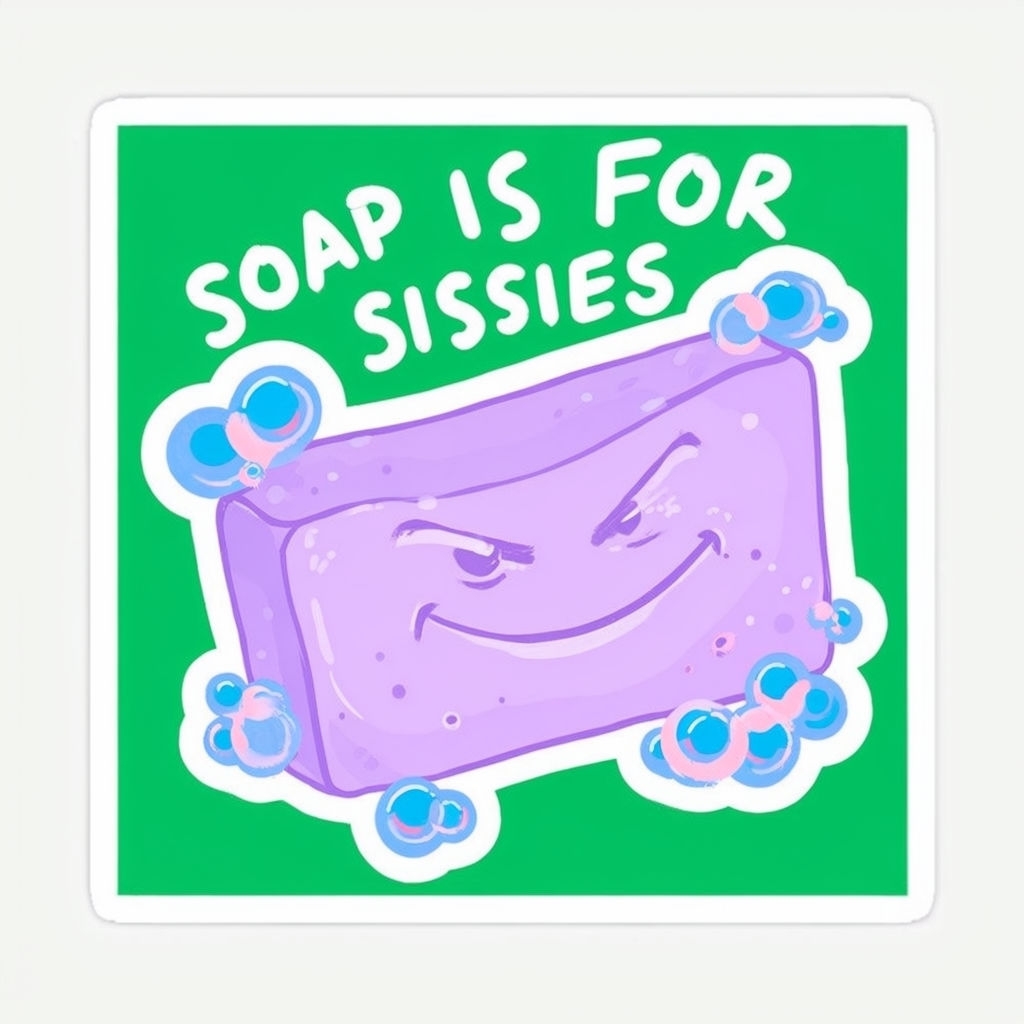 Cheeky Lavender Soap with Bubbles Sticker