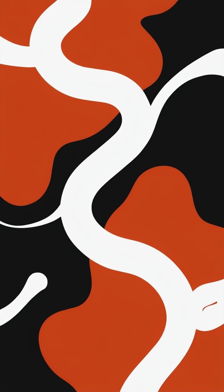 Dynamic Abstract Curvilinear Shapes in Bold Colors Mobile Wallpaper