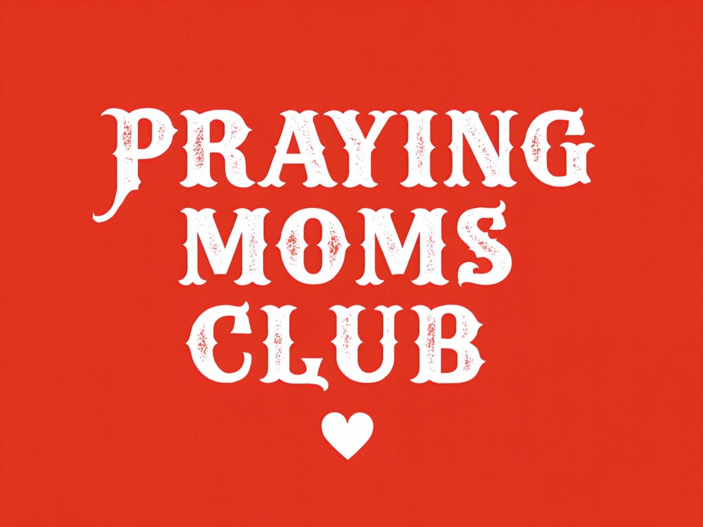 Praying Moms Club Vintage Text Design T-Shirt