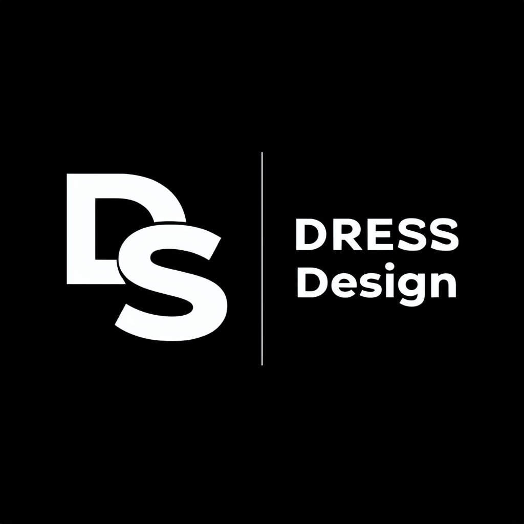 Minimalist DRESS Design Logo with Bold Initials and Text