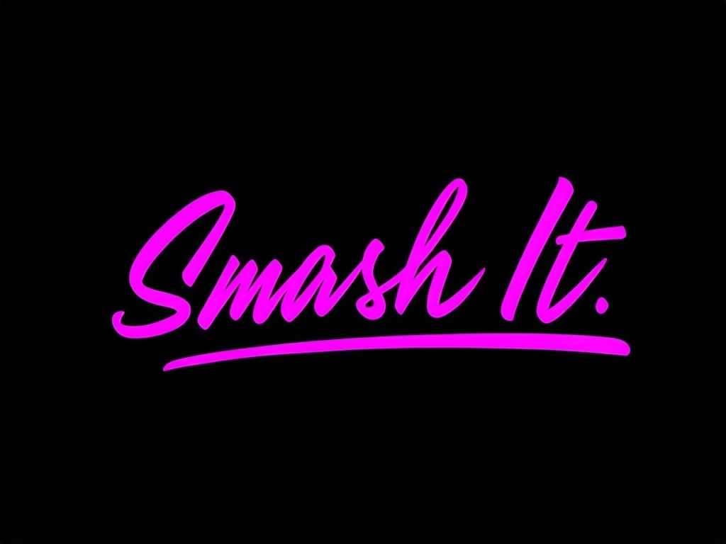 Bold Purple 'Smash It' Handwritten Minimalist T-Shirt