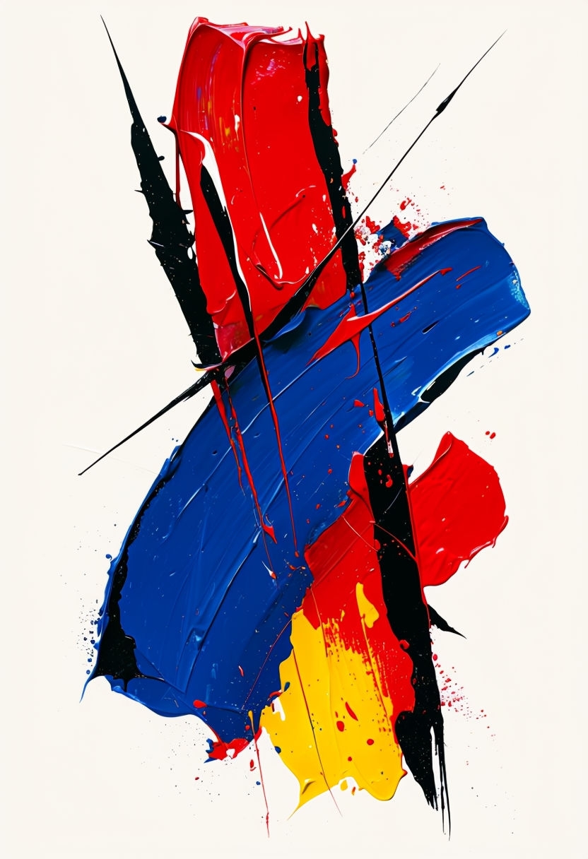 Vibrant Dynamic Abstract Expressionism Artwork with Bold Brushstrokes Art