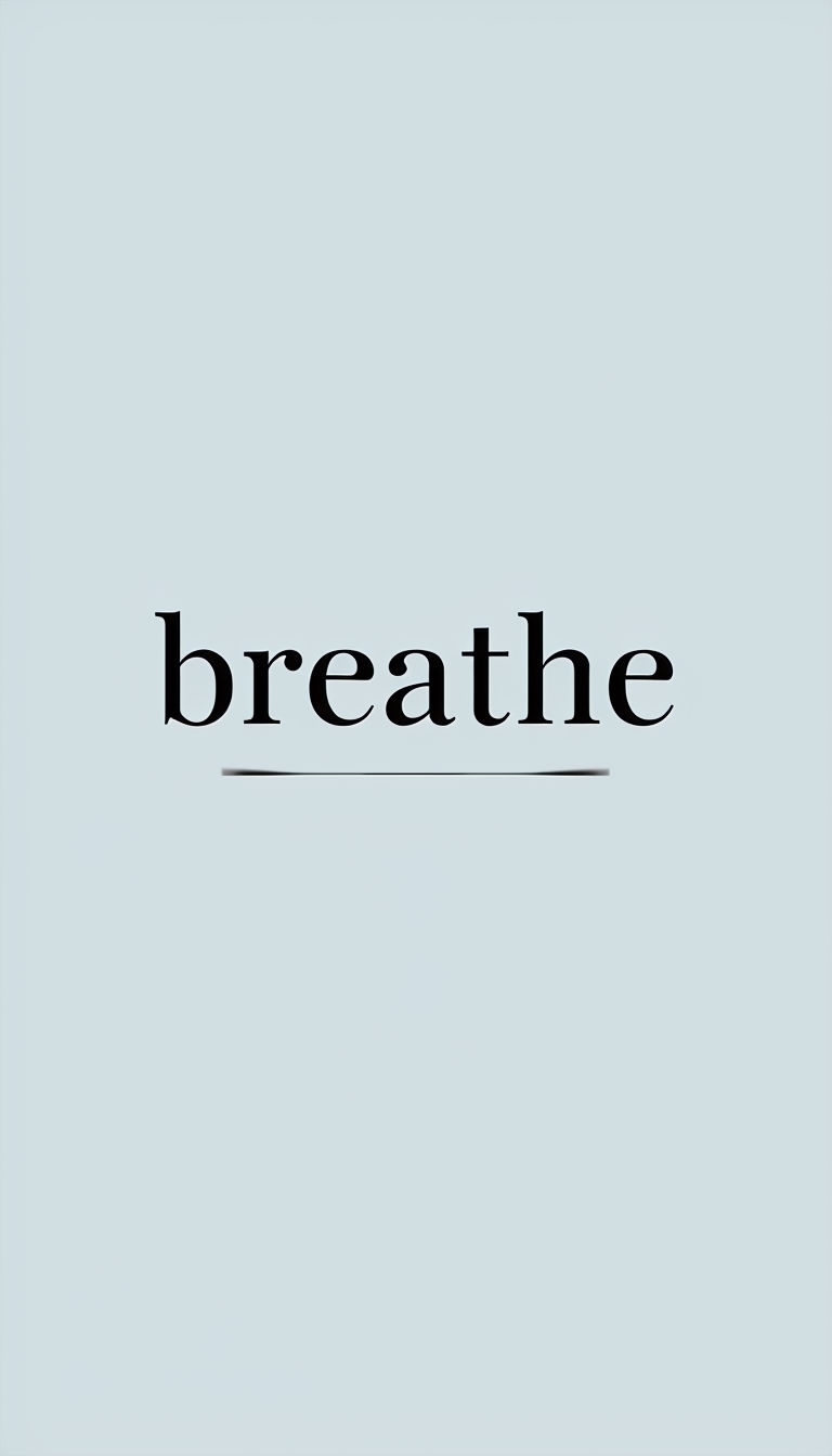 Minimalist 'Breathe' Text Design on Light Gray Phone Case Cover
