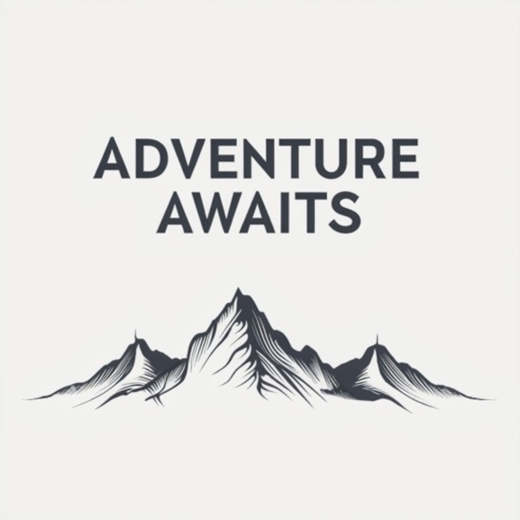 Adventure Awaits Mountain Silhouette Art for Nature Lovers