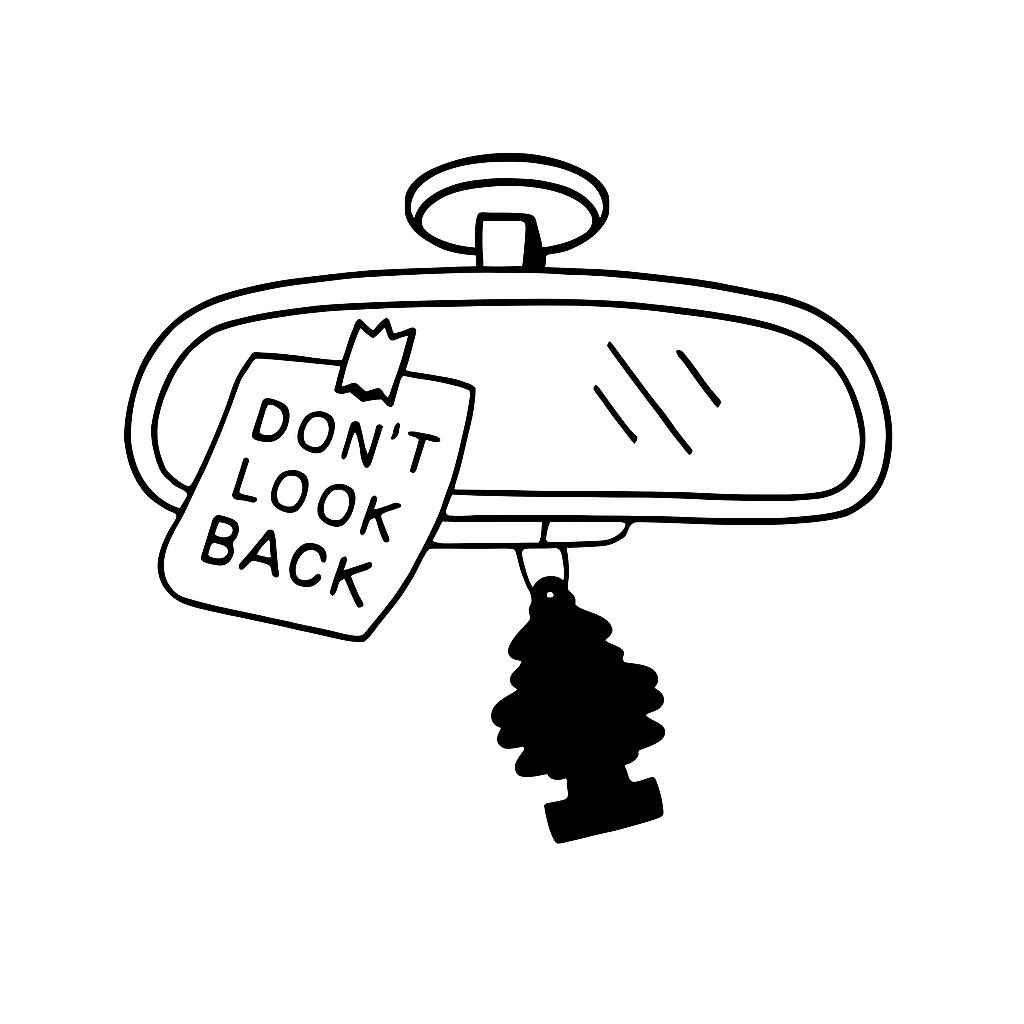 Minimalist Black and White Car Rearview Mirror Reminder Sticker