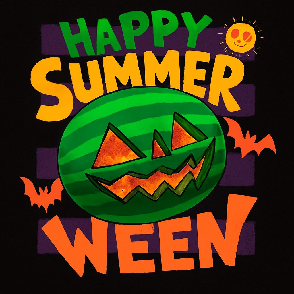 Playful Watermelon Jack-O'-Lantern Summer Halloween T-Shirt