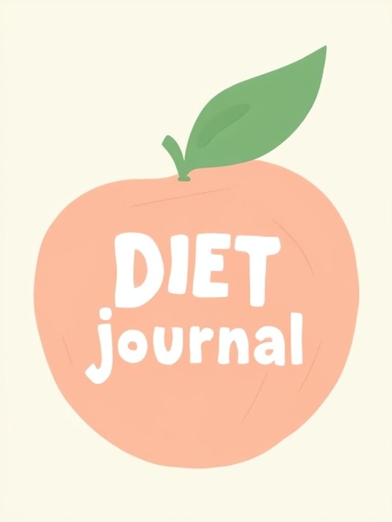 Playful Peach Diet Journal Minimalist Graphic Design EBook Cover