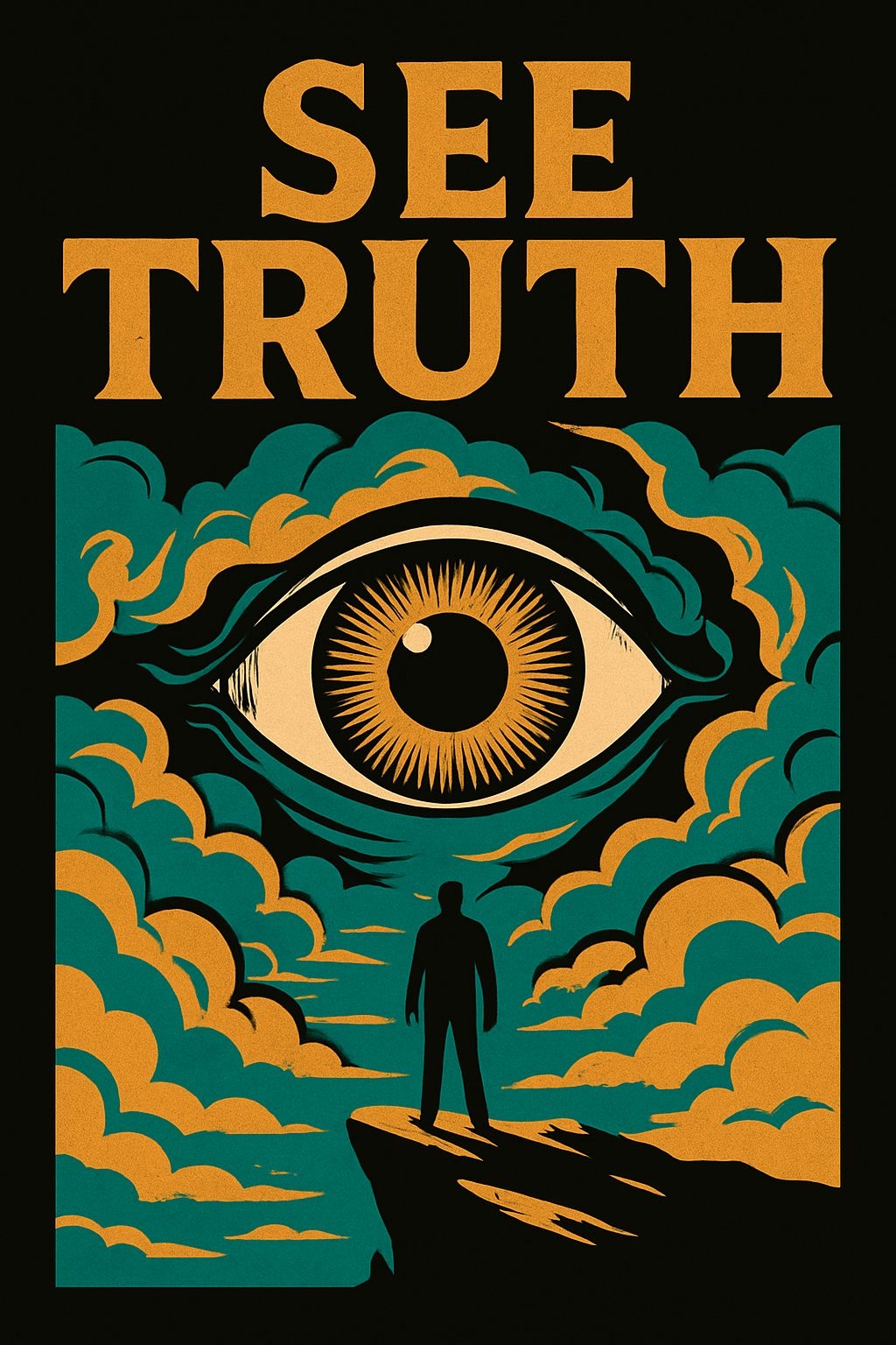 Surrealistic SEE TRUTH Eye Illustration Retro T-Shirt