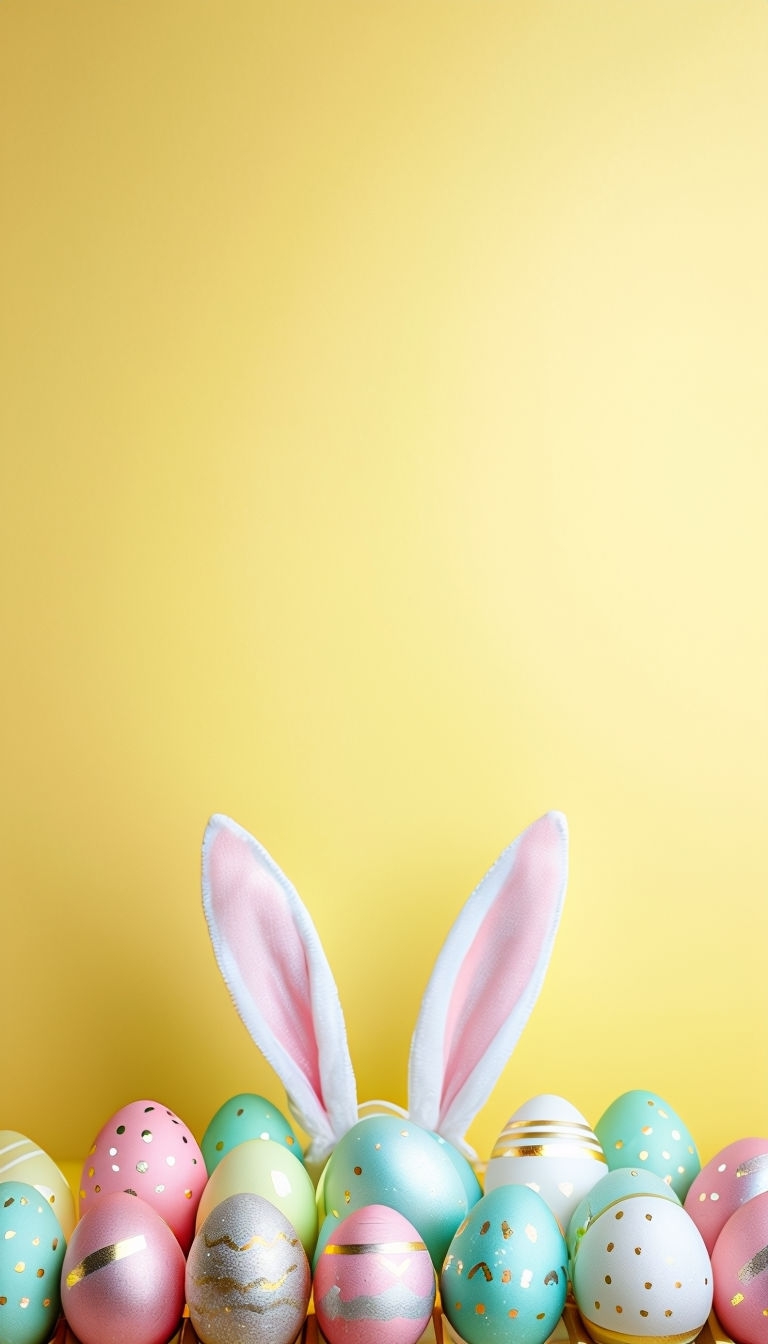 Pastel Easter Eggs and Bunny Ears Minimalist Phone Case Cover