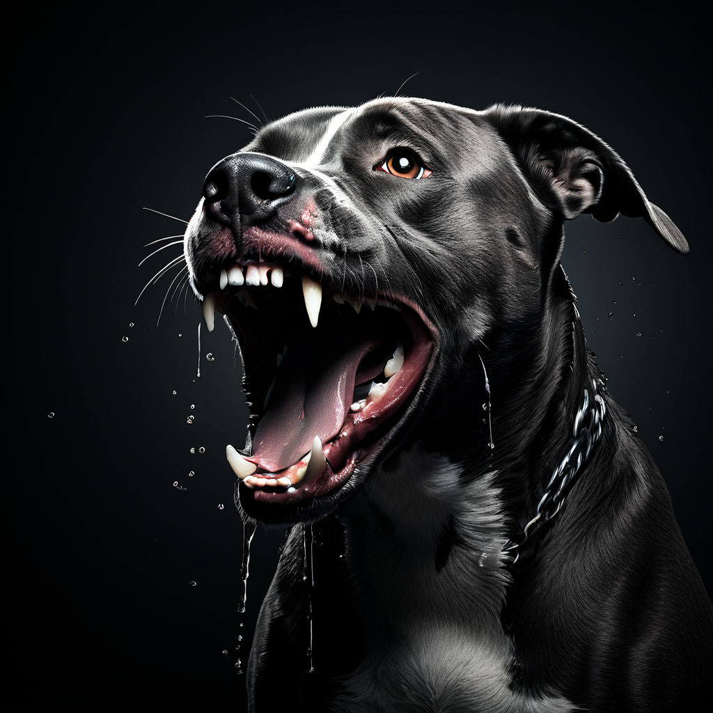 A pitbull ready to kill Mouth open ready to bite Side angl... by Jared ...