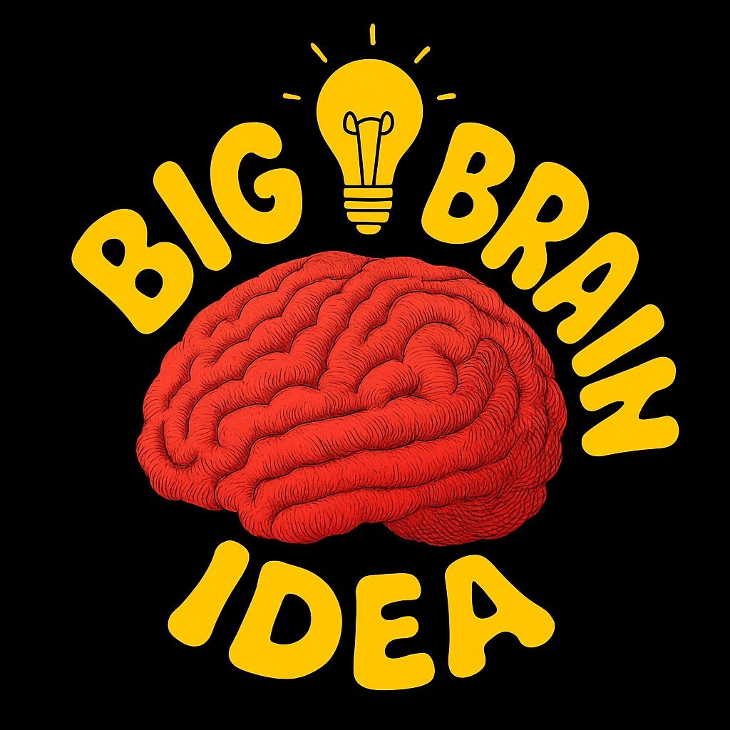 Big Brain Idea Illustration with Light Bulb Design T-Shirt