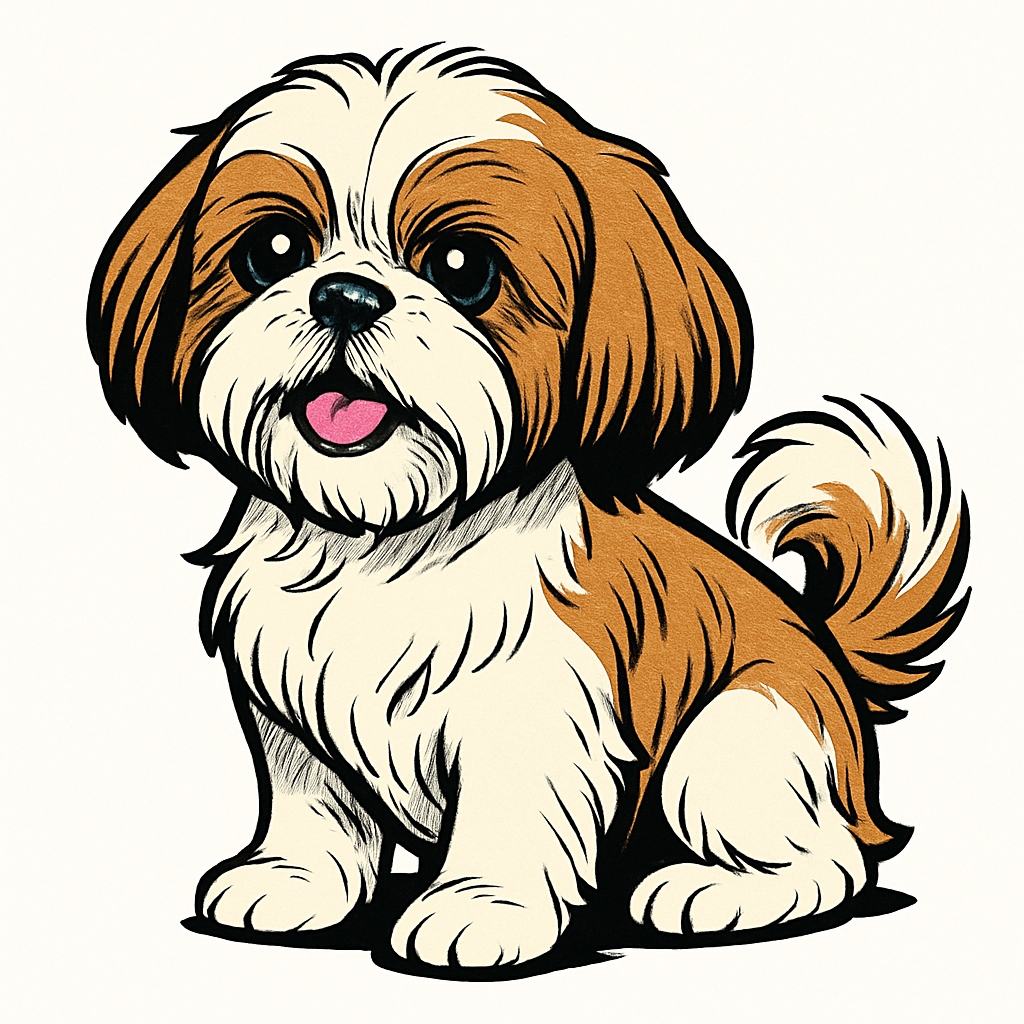 Cute Cartoon Shih Tzu Dog Illustration Mug