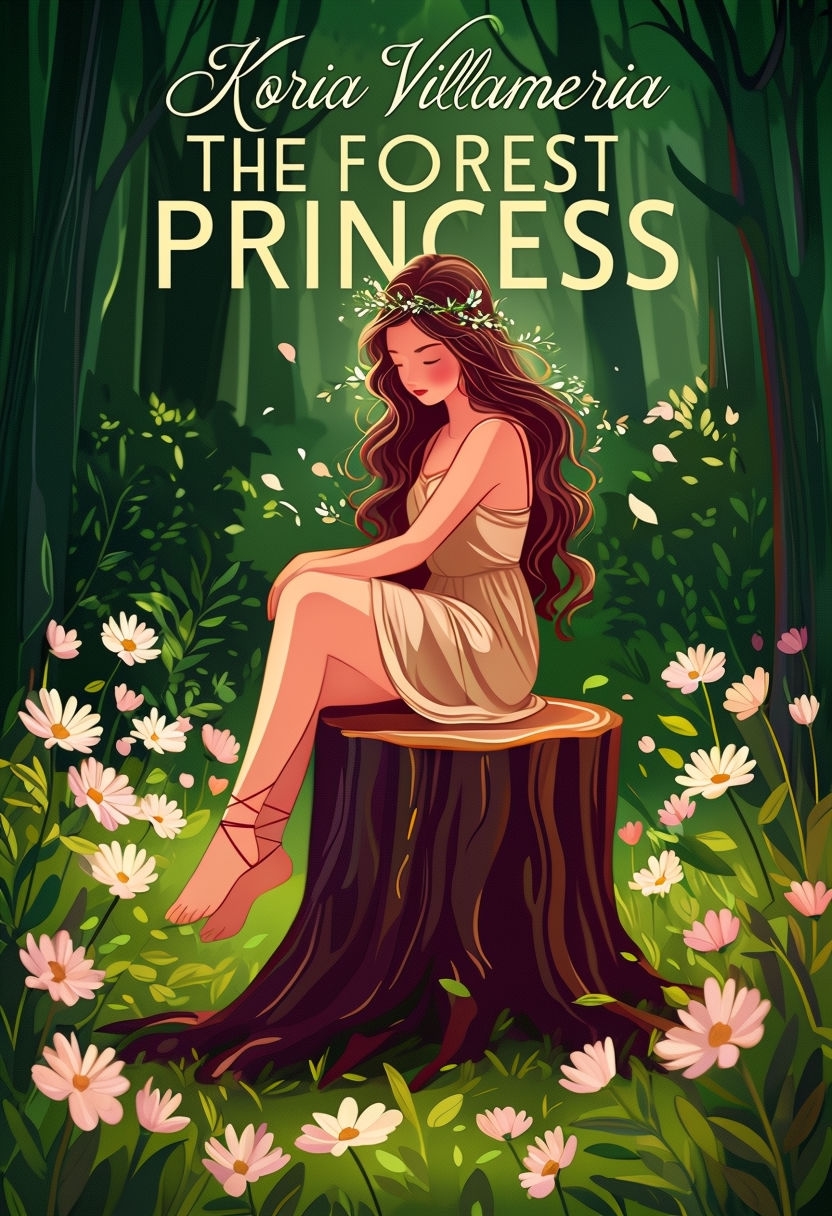 Enchanted Forest Princess Book Cover Illustration Design EBook Cover