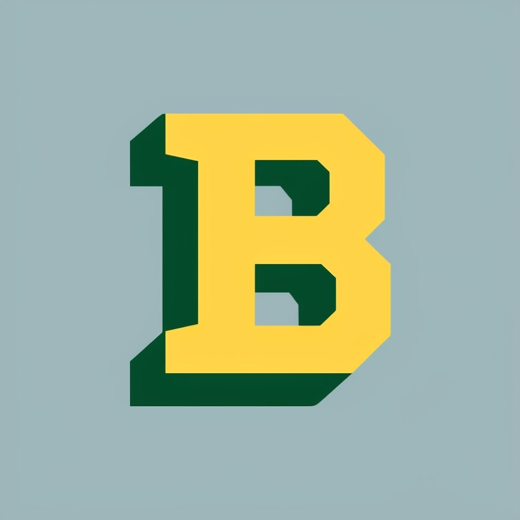 Bold Yellow 'B' Monogram Logo with 3D Effect Design Monogram