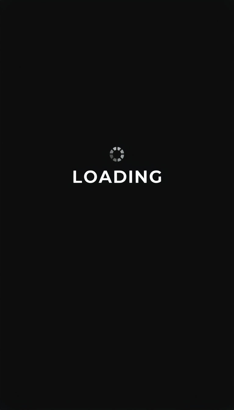 Minimalist Black Loading Screen Design with Bold Text Mobile Wallpaper
