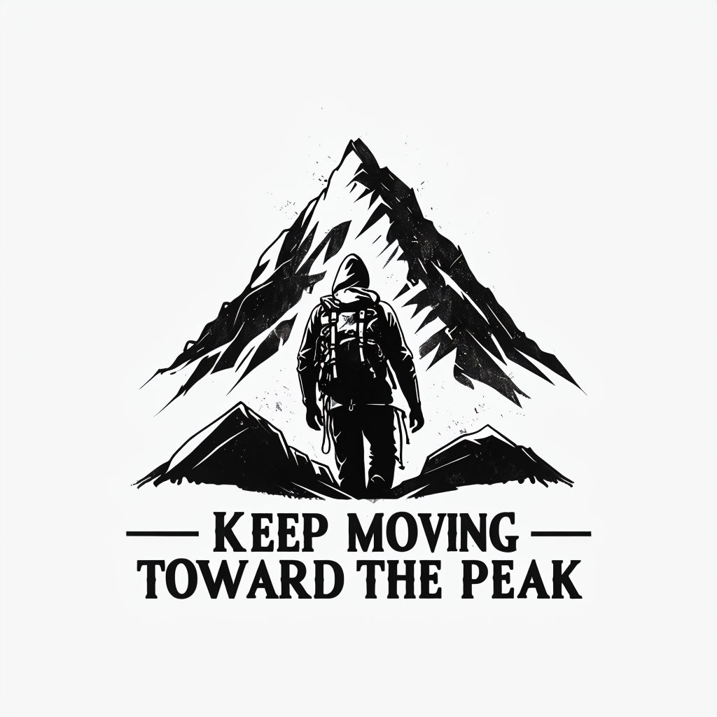 Keep Moving Toward the Peak Motivational Climber Design Mug