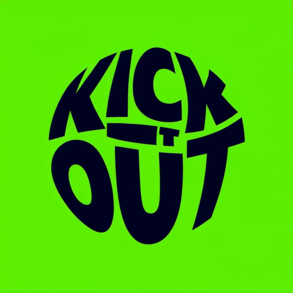 Modern Bold 'KICK IT OUT' Graphic Design Logo - Playground