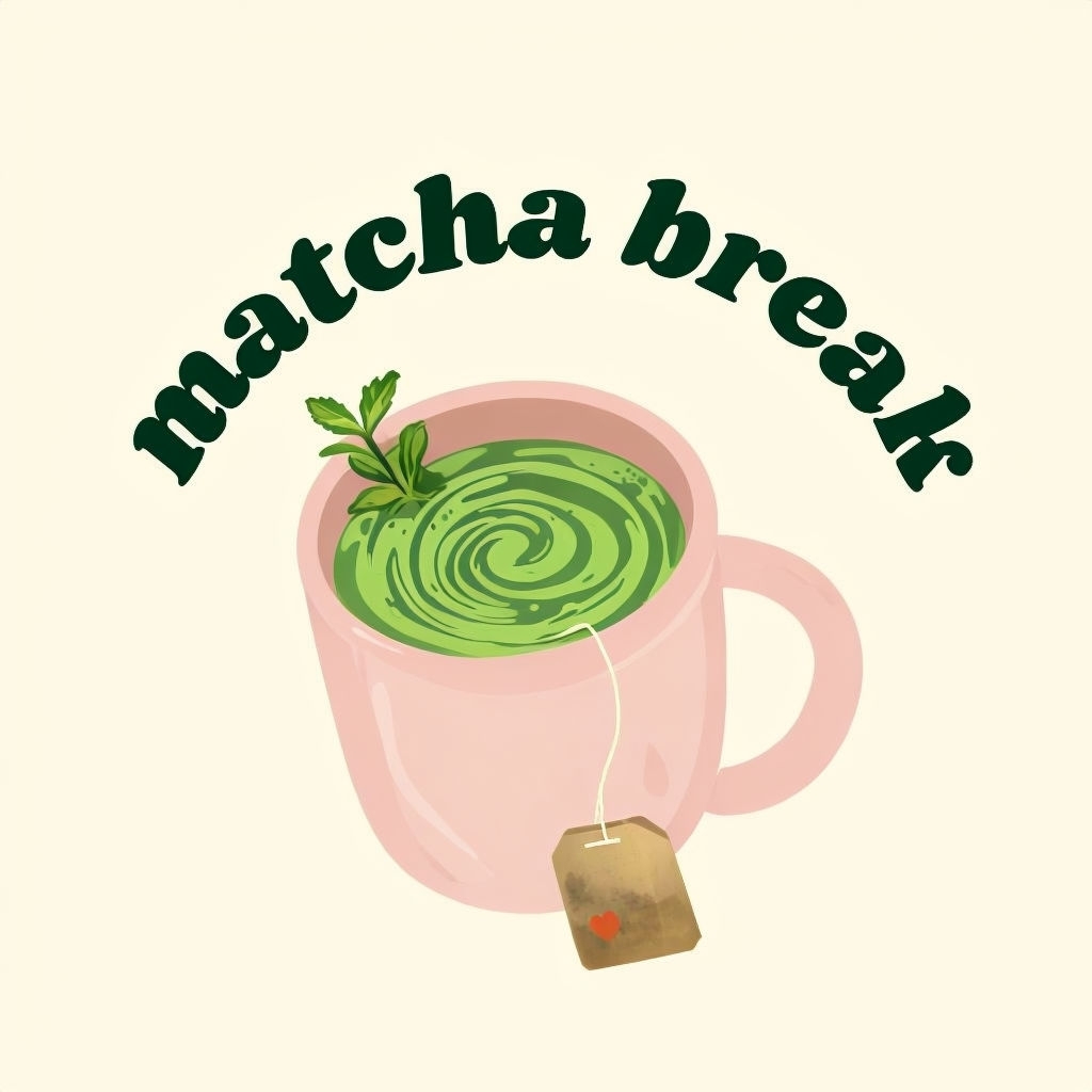 Cheerful Matcha Break Mug Illustration Art Poster